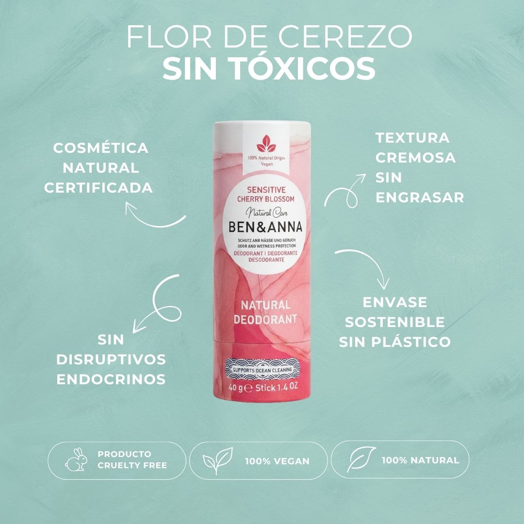 DESODORANTE PIELES SENSIBLES FLOR DE CEREZO | SIN TÓXICOS | VEGANO | Ben &amp; Anna