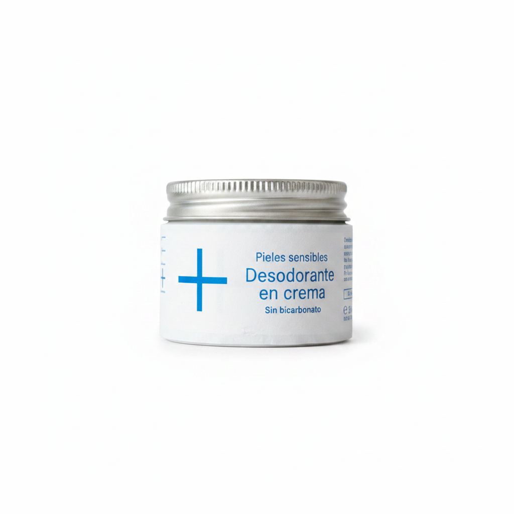 Desodorante en crema I+M para pieles sensibles, sin olor y vegano.