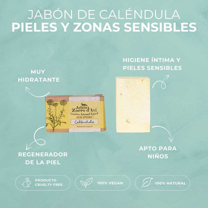 CALENDULA SOAP | SOLAR REGENERATOR, INTIMATE HYGIENE AND SENSITIVE SKINS | VEGAN