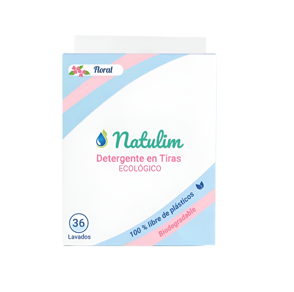 Natulim, detergente en tiras ecológico para lavadora floral