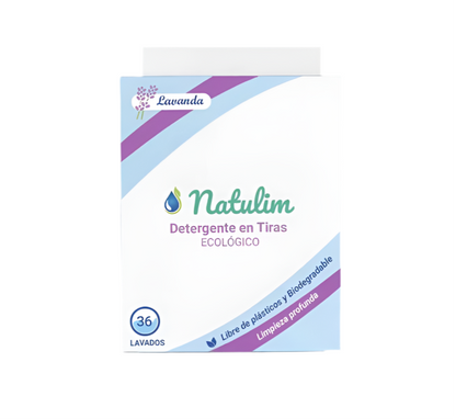 Natulim, detergente en tiras ecológico para lavadora  - Lavanda