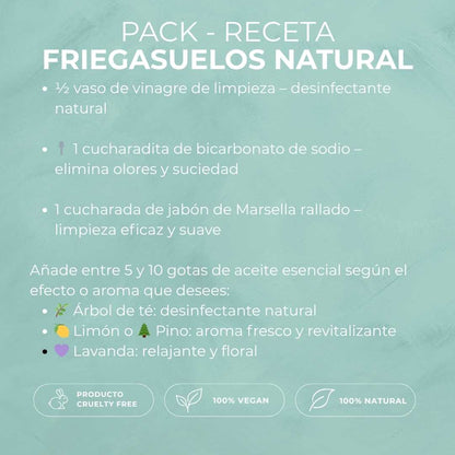 Pack - Receta friegasuelos casero y natural