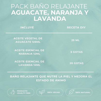 Pack - Baño Relajante con aguacate, naranja y lavanda | Relax profundo y dulce
