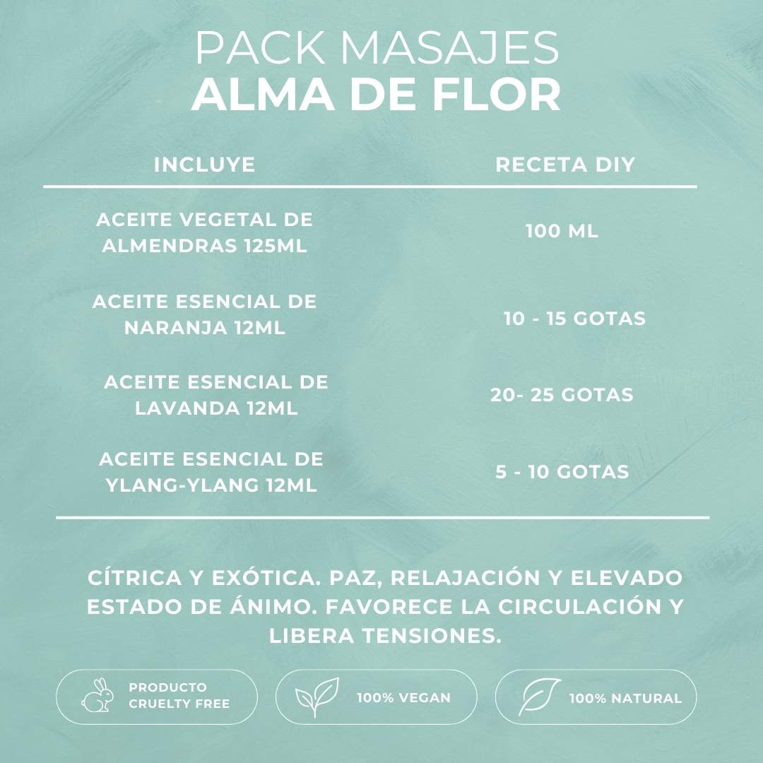 Pack - Masaje relajante - Alma de flor | Libera tensiones y eleva estado de ánimo