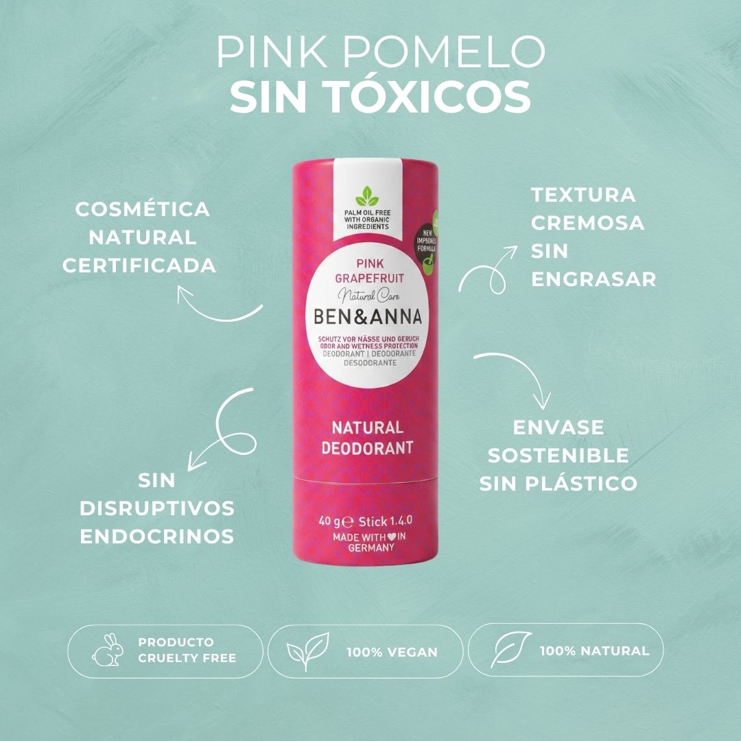 DESODORANTE PINK POMELO | SIN TÓXICOS | VEGANO | Ben &amp; Anna