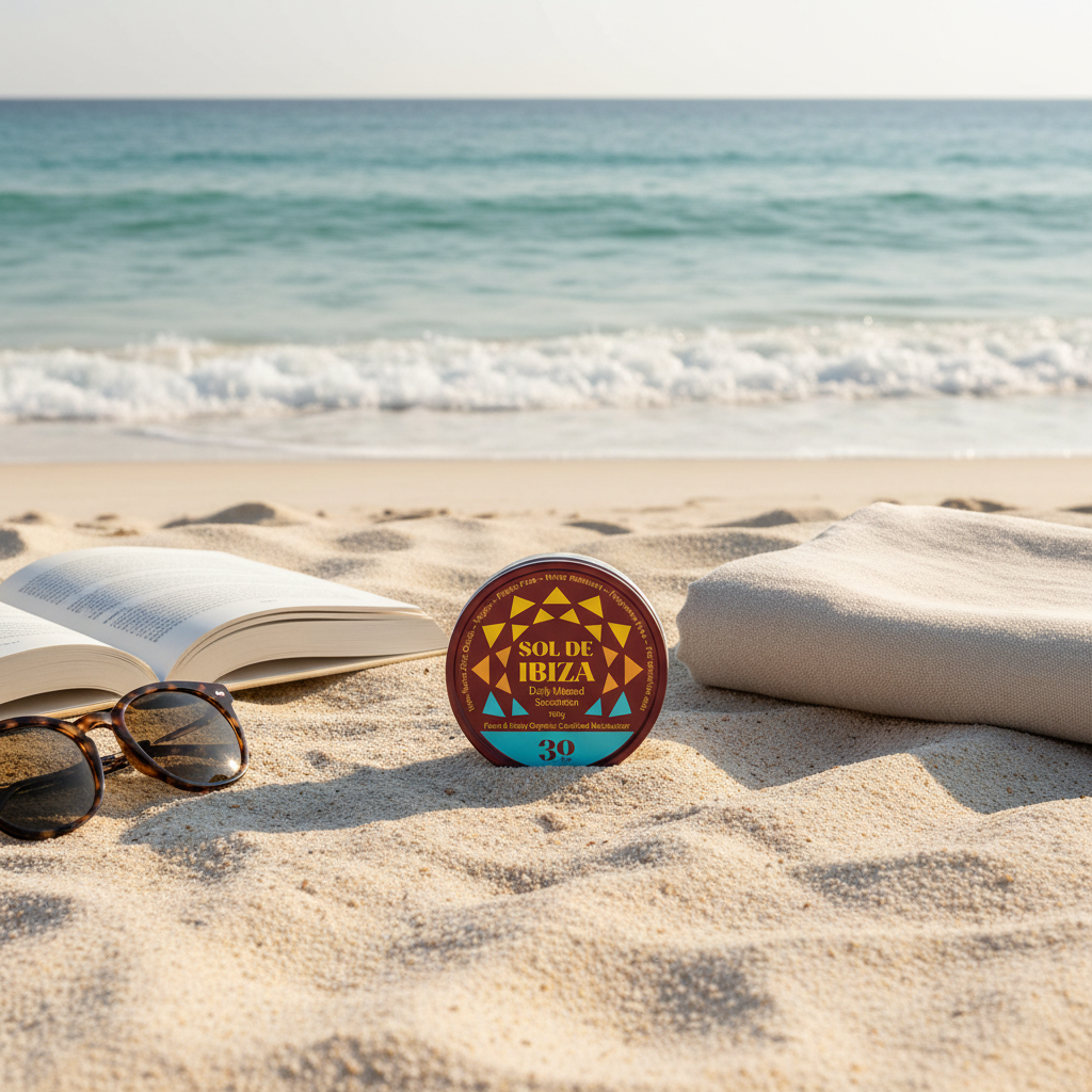 Protector solar Sol de ibiza, cuerpo y cara SPF 30 en la playa 