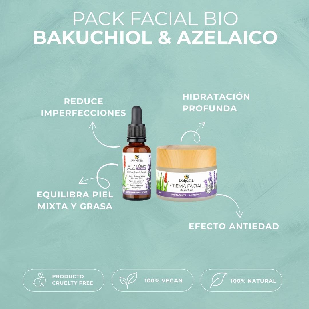 Rotina Facial BIO com Ácido Azelaico e Bakuchiol | Acne, Imperfeições e Anti-envelhecimento (Pele Mista a Oleosa) 