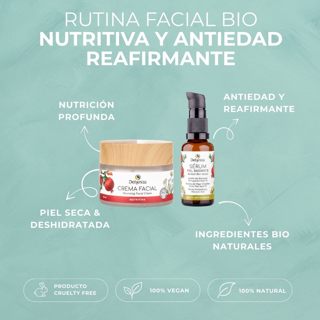 Rotina Facial Nutritiva e Anti-envelhecimento BIO | Repara, Nutre e Protege
