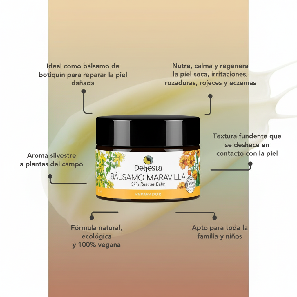Bálsamo Maravilla con fondo corporativo
