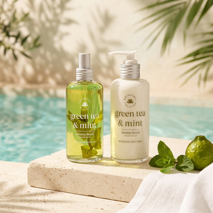 PACK AGUA DE COLONIA + LOCIÓN HIDRATANTE GREEN TEA&amp;MINT | BERGAMOTA Y MENTA | BIO Y ORGÁNICA | VEGANA