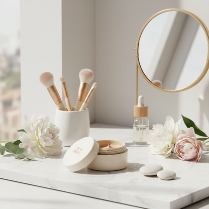 BB Cream mineral de Sol de Ibiza color nude con protección solar SPF50 PA+++ en envase compostable sin plástico EN BAÑO