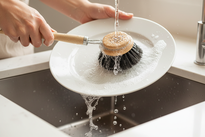 Cepillo de vajilla - Foto en uso