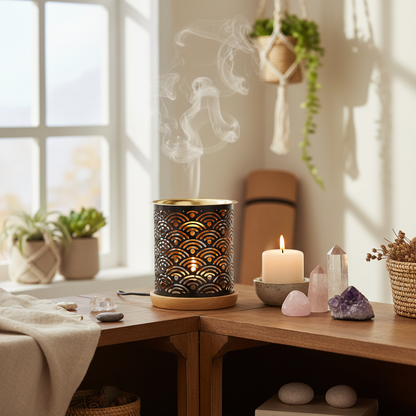 Difusor en rincón de meditación