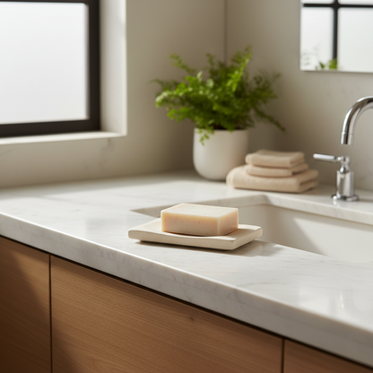 Foto lifestyle jabonera baño moderno
