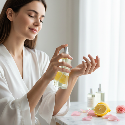 Imagen de uso agua de colonia Lemon &amp; Rose