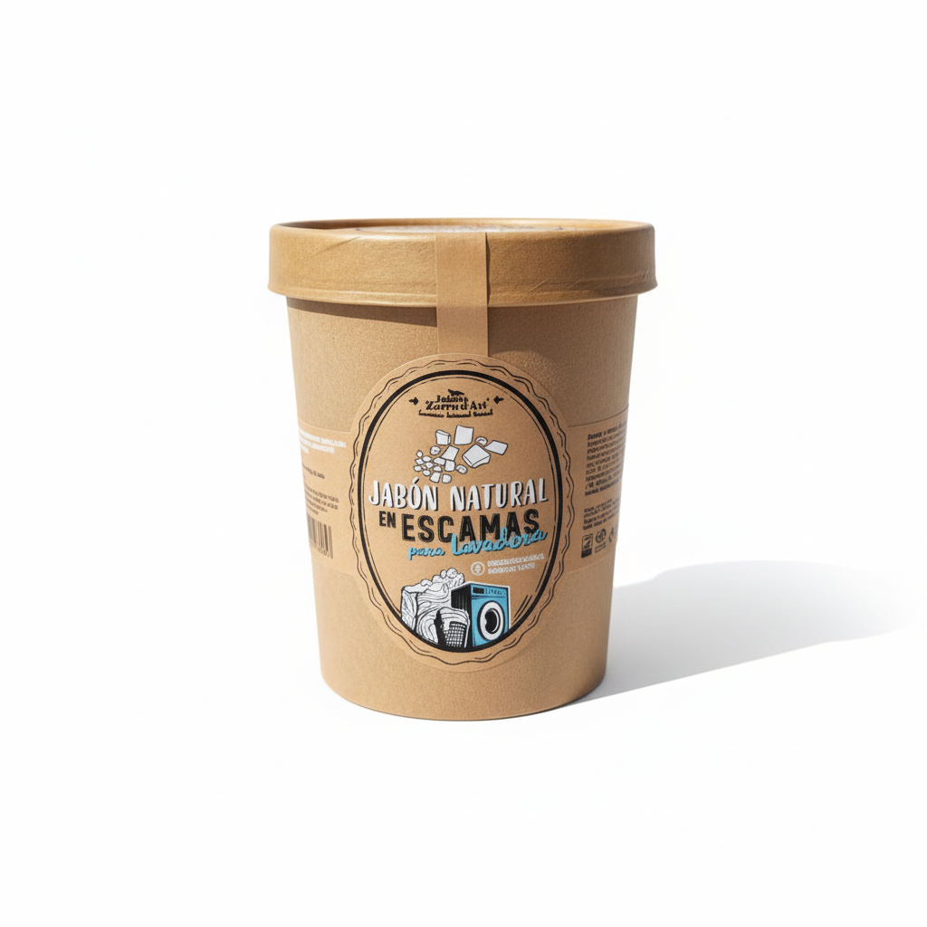 Jabón en Escamas con fondo blanco