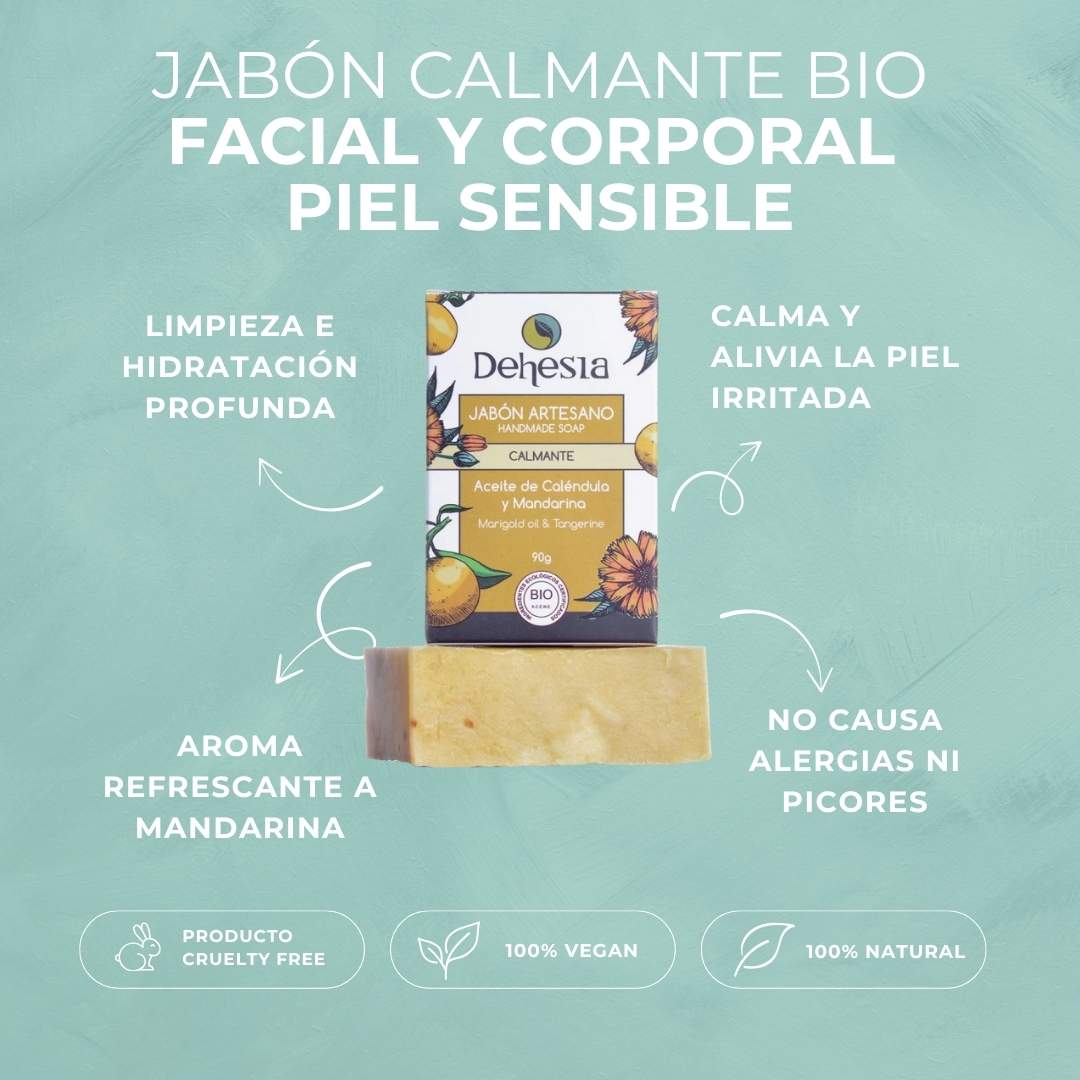 jabon calmante bio calendula y mandarina organico caracteristicas