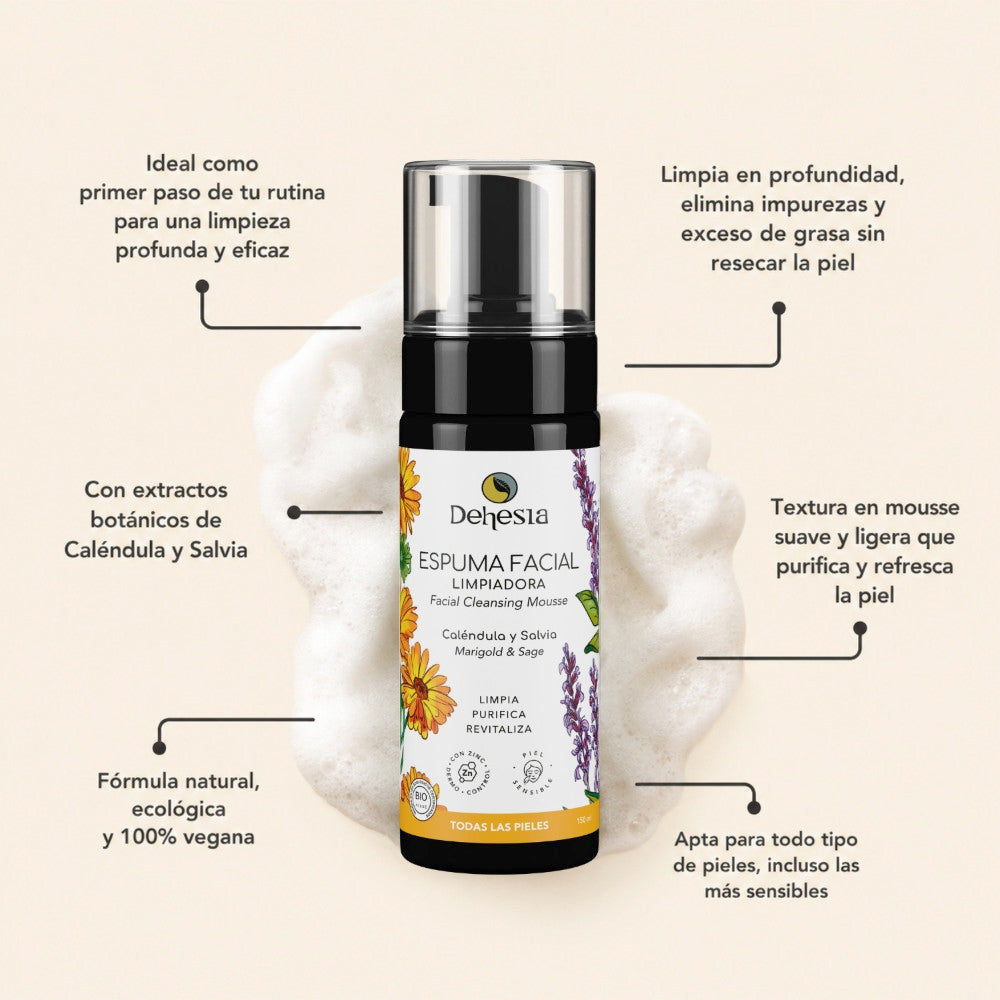 ESPUMA LIMPIADORA FACIAL | 150ML | BIO | VEGANA