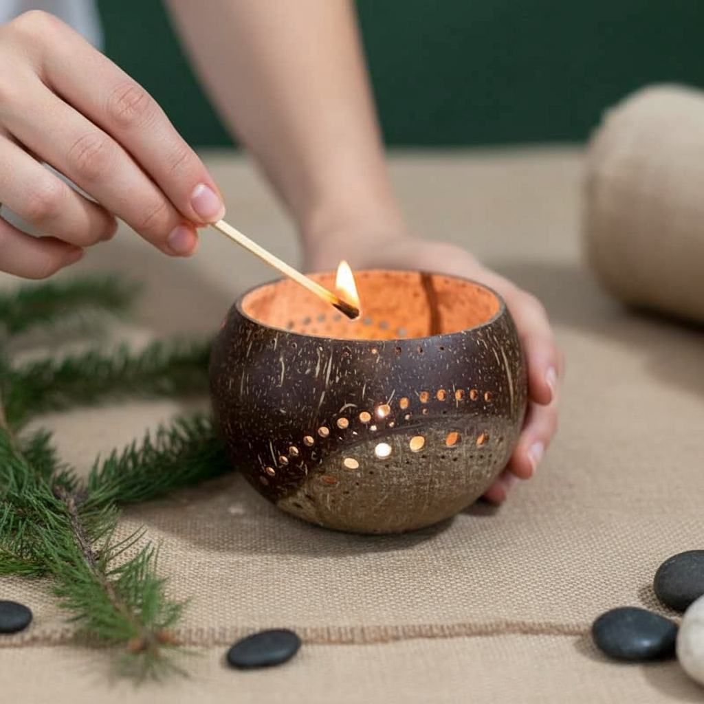 Portavelas Coco Bali - En uso