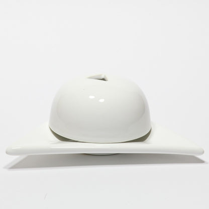 ARMENIAN PAPER BURNER/INCENSE | WHITE CERAMIC | TRIANGULAR | WITH LID | VEGAN