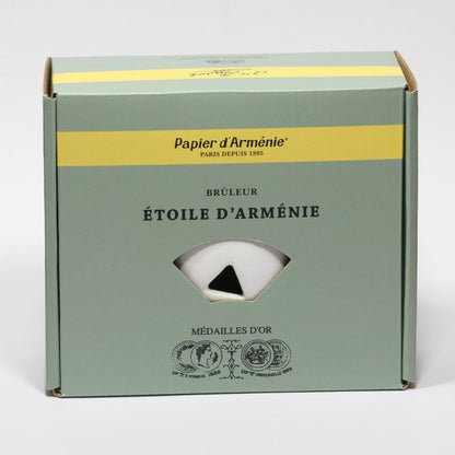 ARMENIAN PAPER BURNER/INCENSE | WHITE CERAMIC | TRIANGULAR | WITH LID | VEGAN
