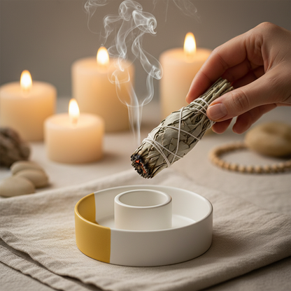 Quemador en uso con humo