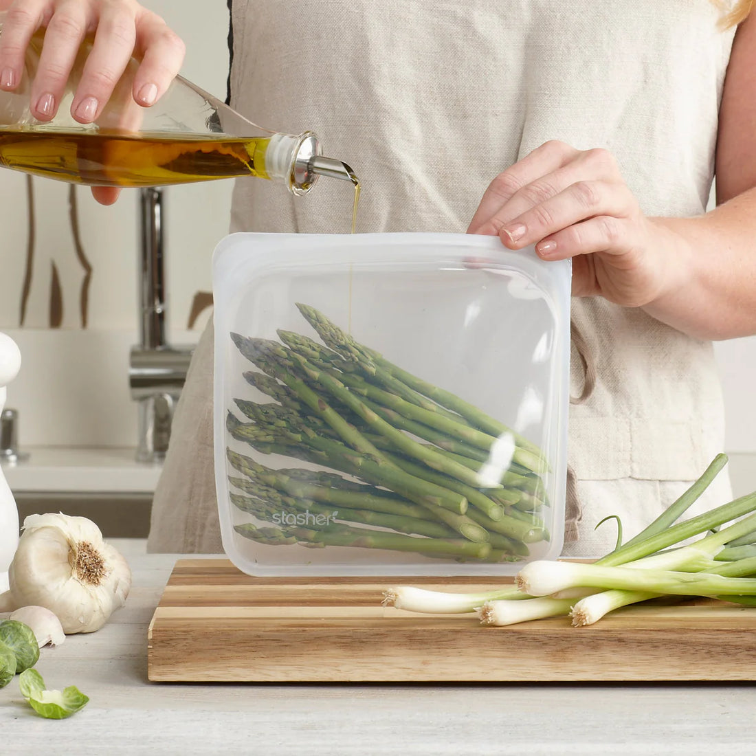 BOLSA  | SILICONA | PLATINO | DISTINTOS TAMAÑOS | STASHER